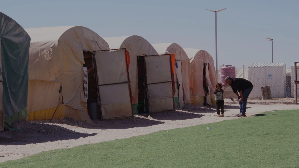 In these tented buildings in a refugee camp in northern Syria, PIN conducts non-formal education classes and psychosocial support activities for displaced children